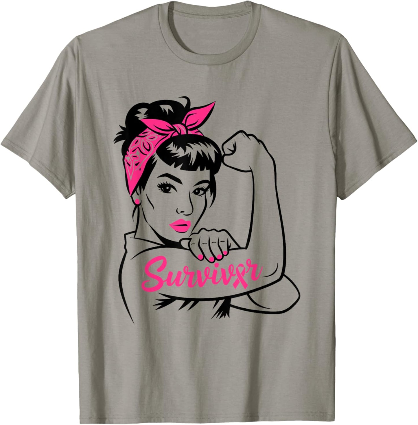 Breast Cancer Survivor Pink Awareness T-Shirt - T-Shirt | Sand