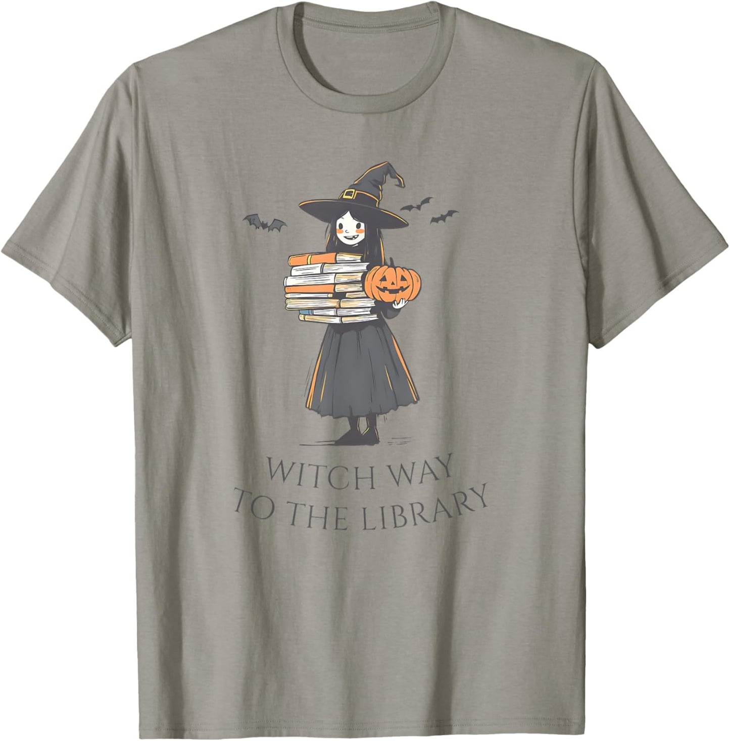 Witch Way To The Library, Halloween Librarian, Book Lover T-Shirt - T-Shirt | Sand