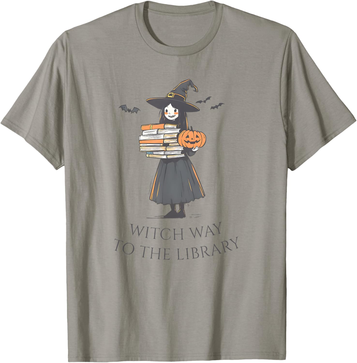 Witch Way To The Library, Halloween Librarian, Book Lover T-Shirt - T-Shirt | Sand