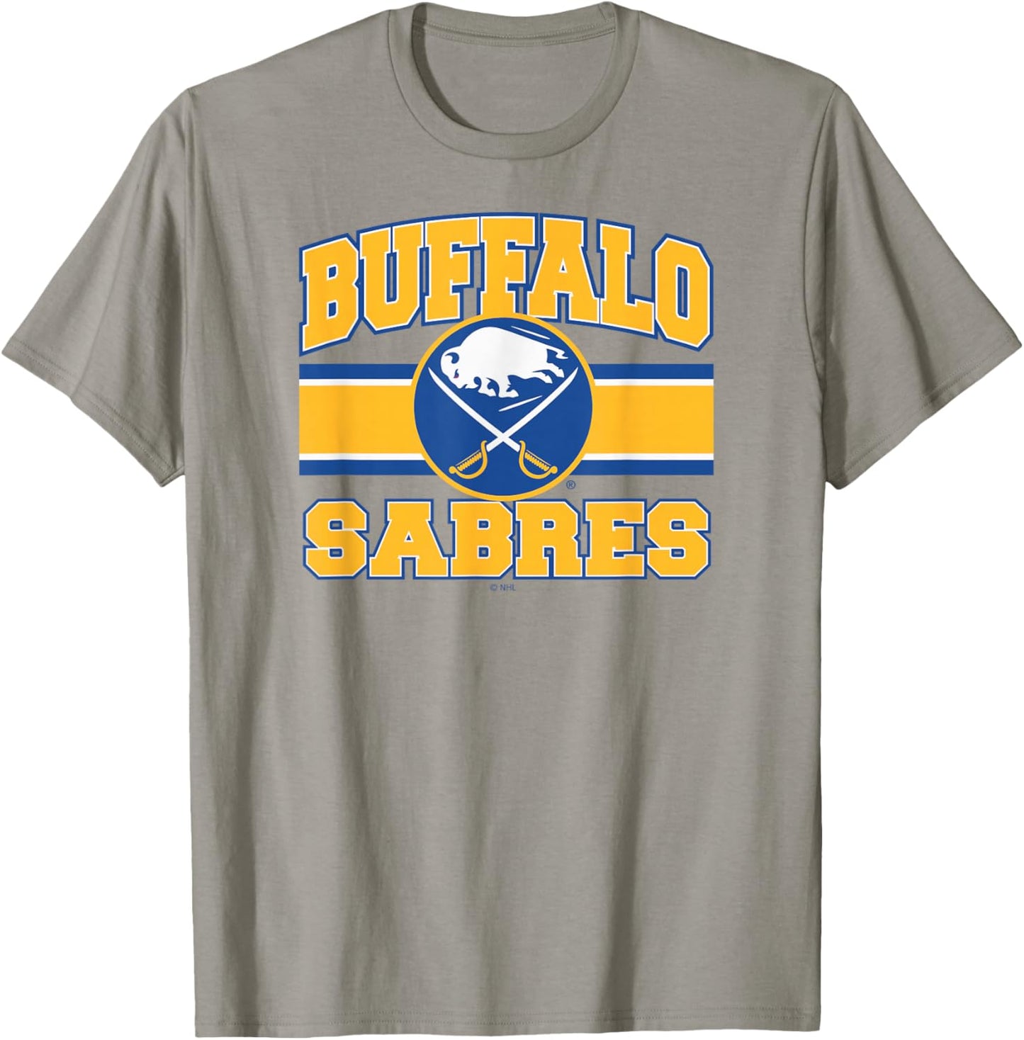 Buffalo Sabres Stripe Gray Officially Licensed T-Shirt - T-Shirt | Sand