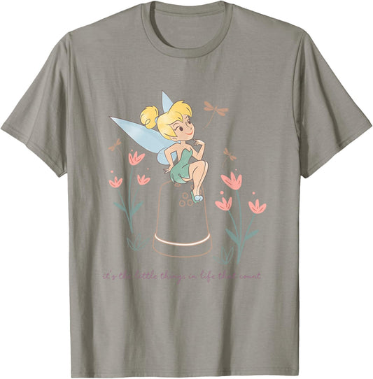 Disney Tinker Bell It's The Little Things In Life Retro Logo T-Shirt - T-Shirt | Sand