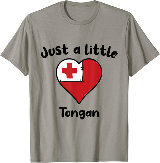 Just A Little Tongan Cute Tonga Flag Heart T-Shirt - T-Shirt | Sand