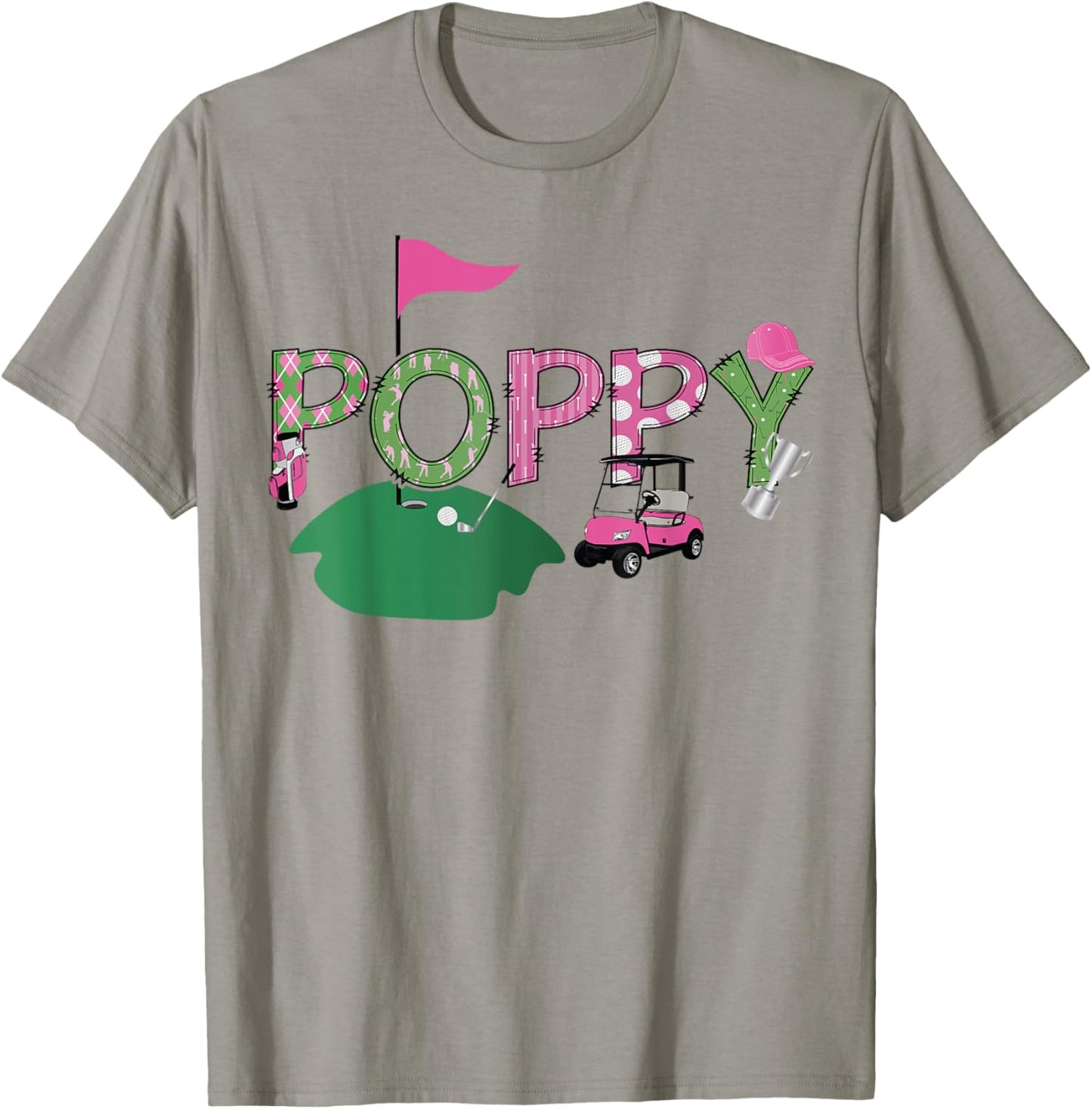 Golf Poppy Hole In One Golf 1St Birthday Party T-Shirt - T-Shirt | Sand