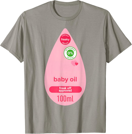 Baby Oil Halloween Costume Funny Women Men Halloween Costume T-Shirt - T-Shirt | Sand