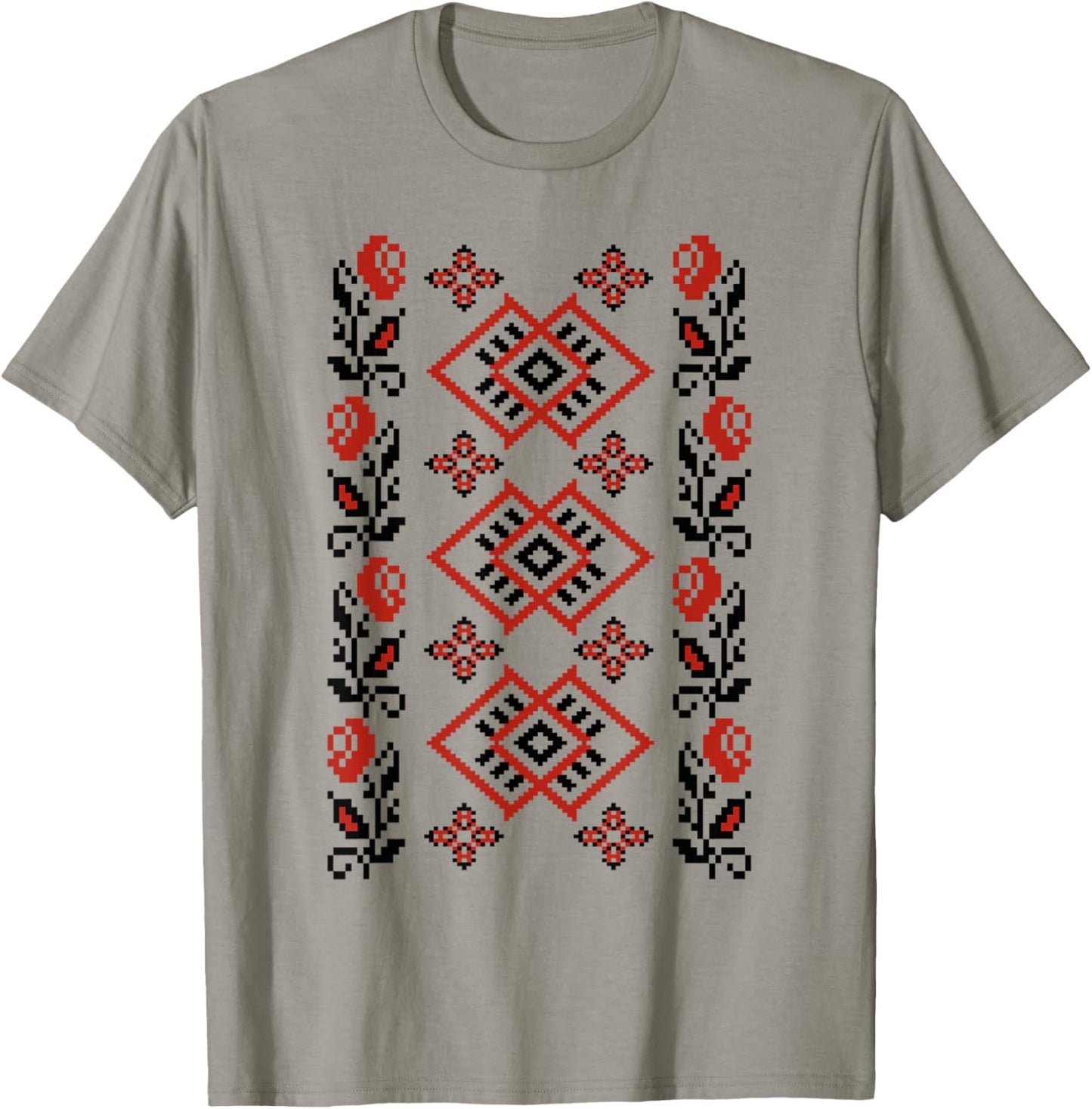 Noi Suntem Romani Traditional Romanian Folk Art Motifs T-Shirt - T-Shirt | Sand