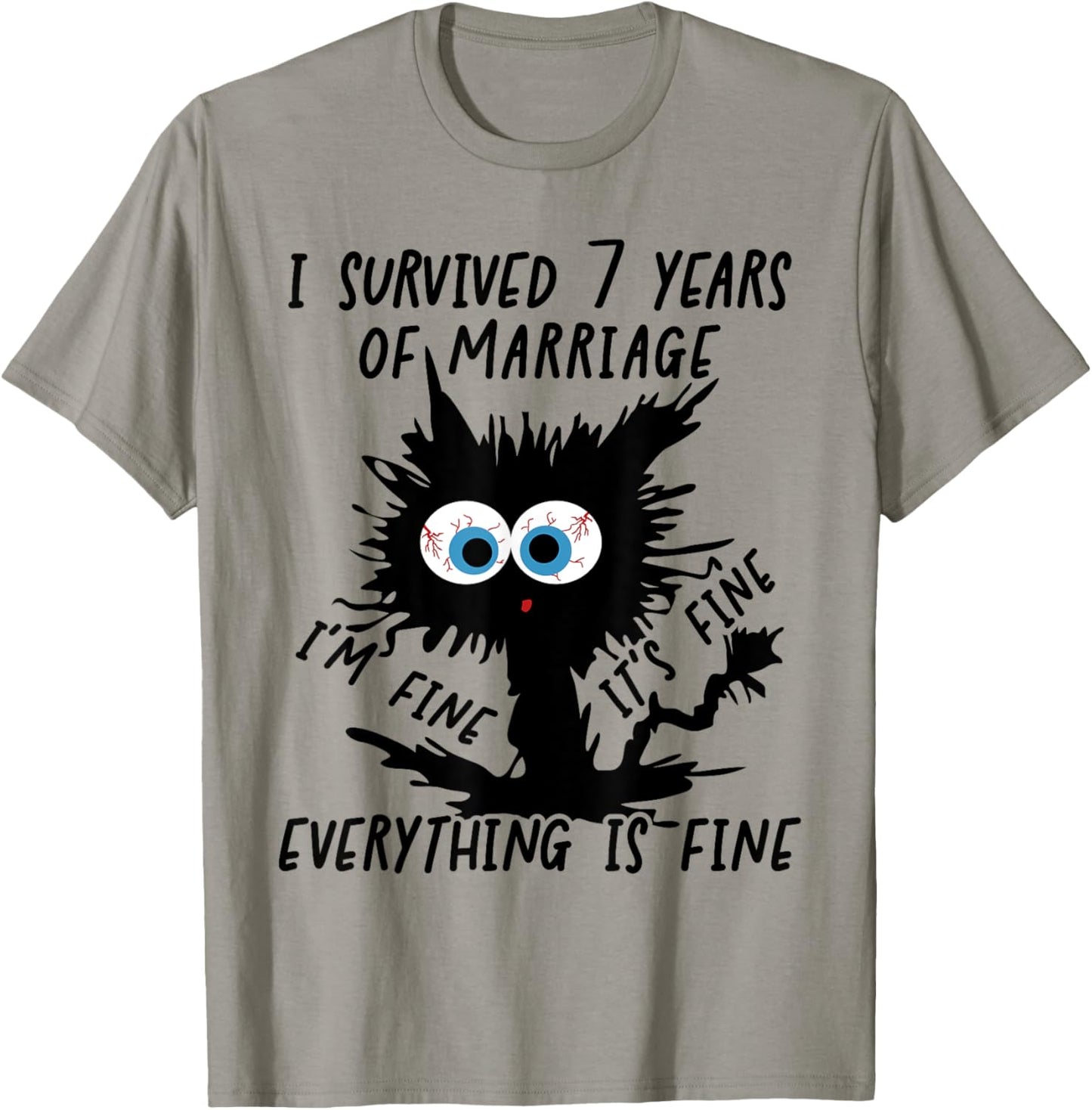 Copper Wedding I Survived 7 Years Of Marriage T-Shirt - T-Shirt | Sand