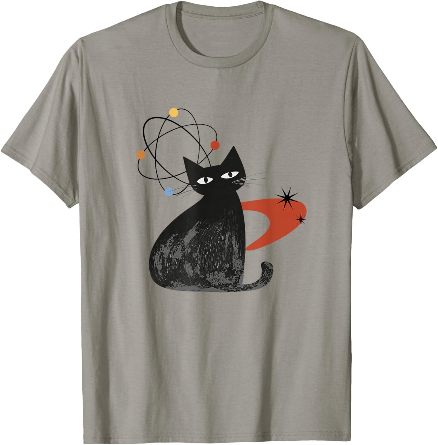Cat Midcentury Mid Century Retro Atomic Age Space Modern T-Shirt - T-Shirt | Sand