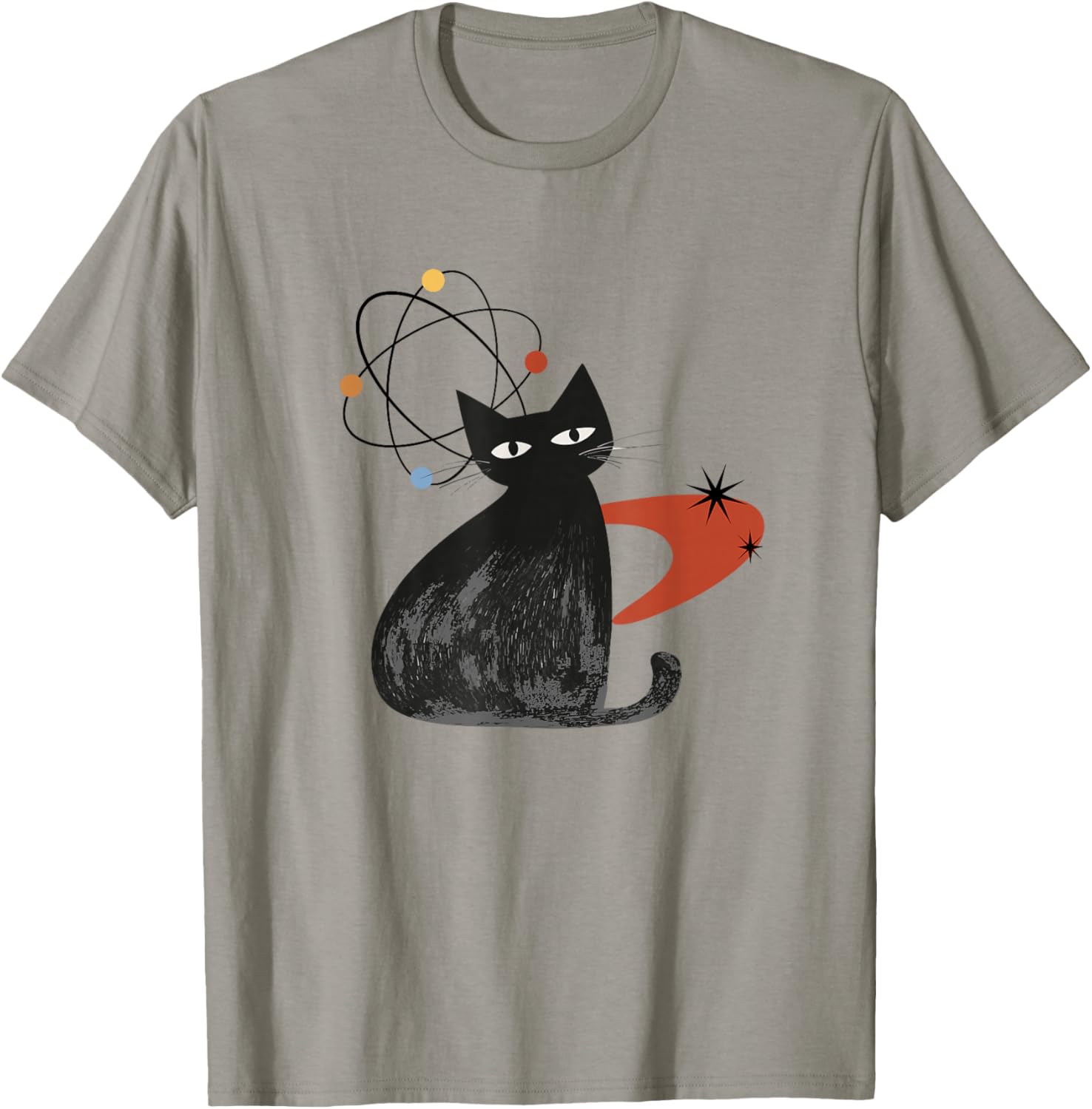 Cat Midcentury Mid Century Retro Atomic Age Space Modern T-Shirt - T-Shirt | Sand