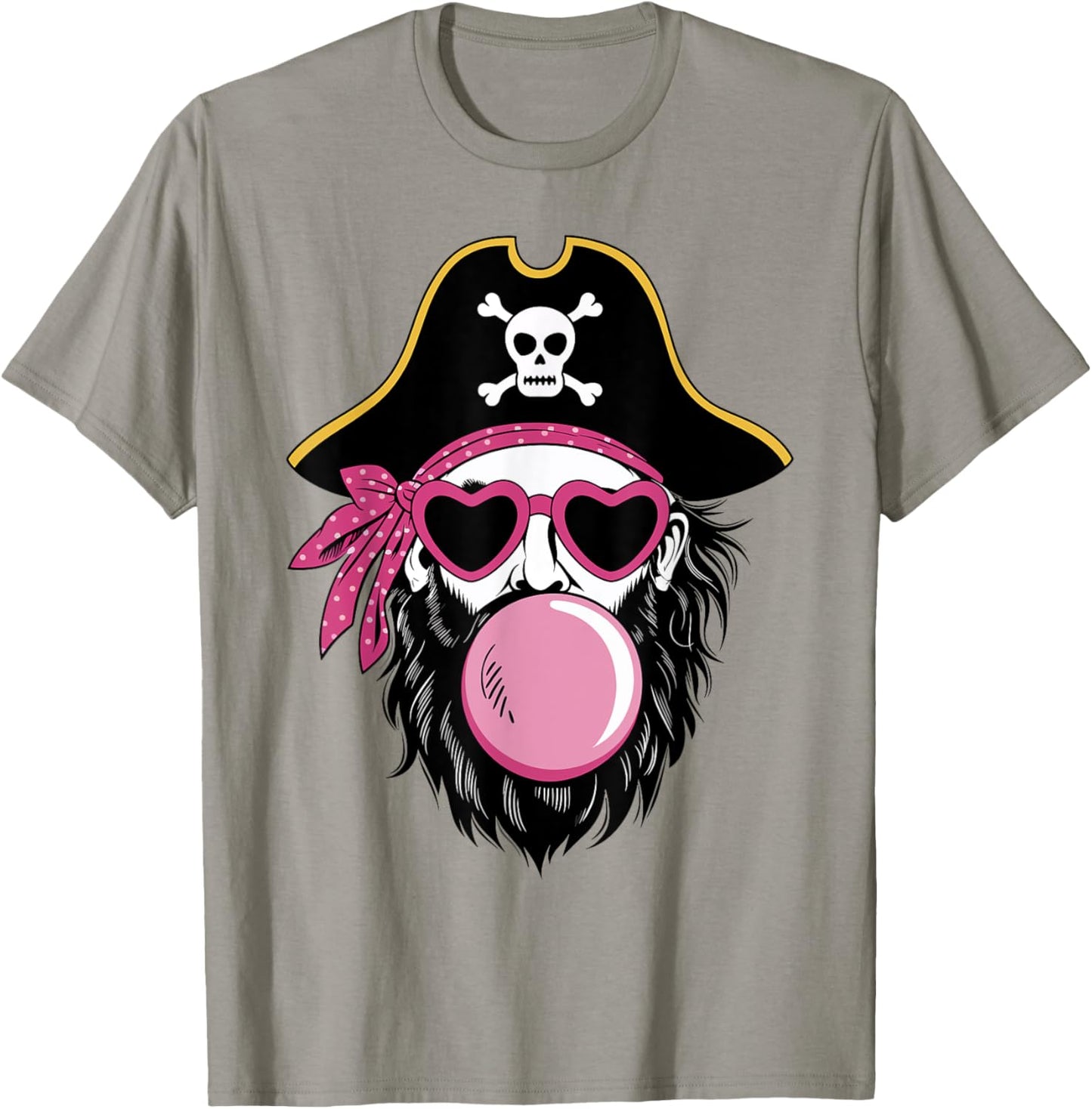 Pirate Blowing Bubble Preppy Pink Mascot Halloween Women T-Shirt - T-Shirt | Sand