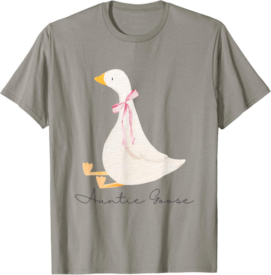 Auntie Goose Funny Silly Goose Aunt For Auntie T-Shirt - T-Shirt | Sand
