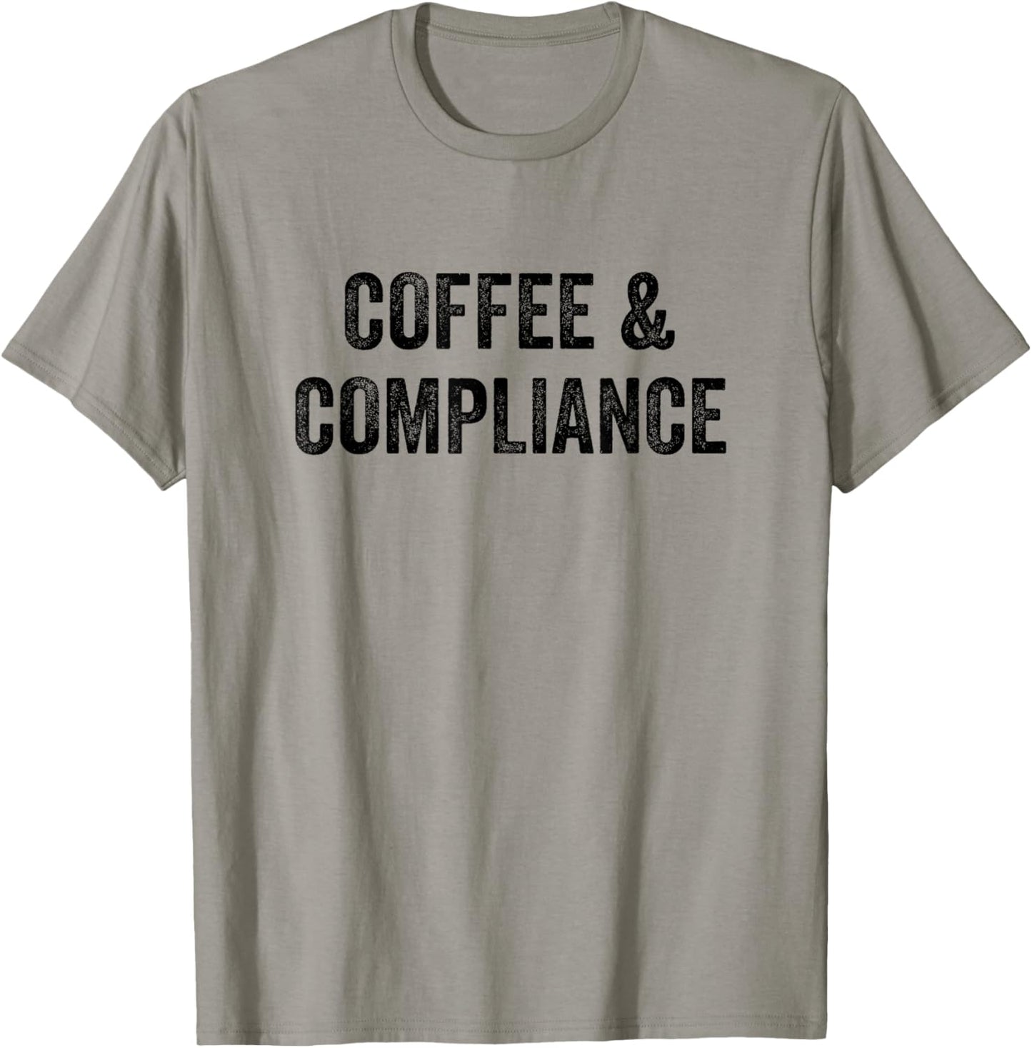 Coffee and Compliance Officer T-Shirt - T-Shirt | Sand