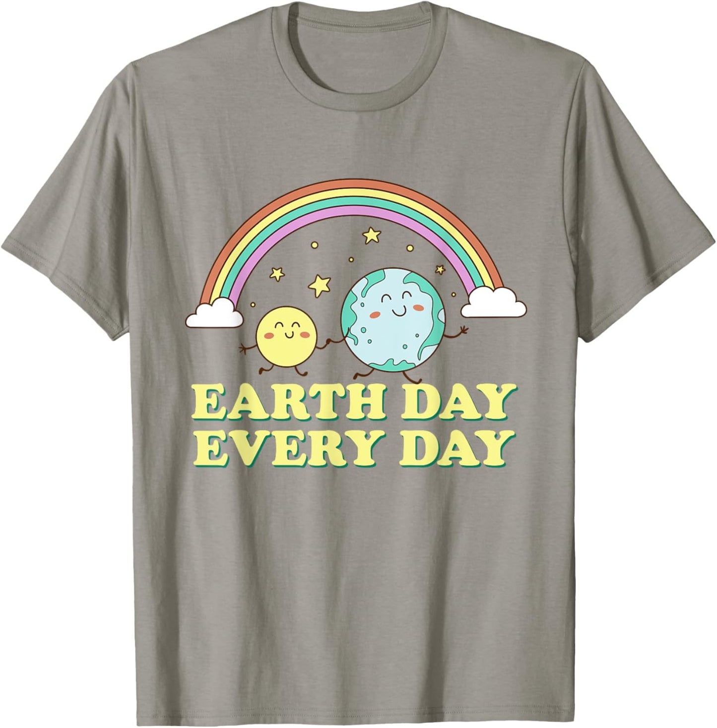 Earth Day Every Day Rainbow Globe Save the Planet T-Shirt - T-Shirt | Sand