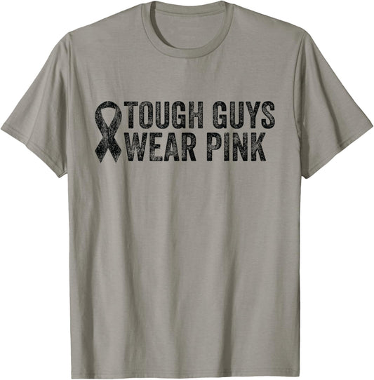 Tough Guys Wear Pink Breast Cancer Awareness Boys Men T-Shirt - T-Shirt | Sand