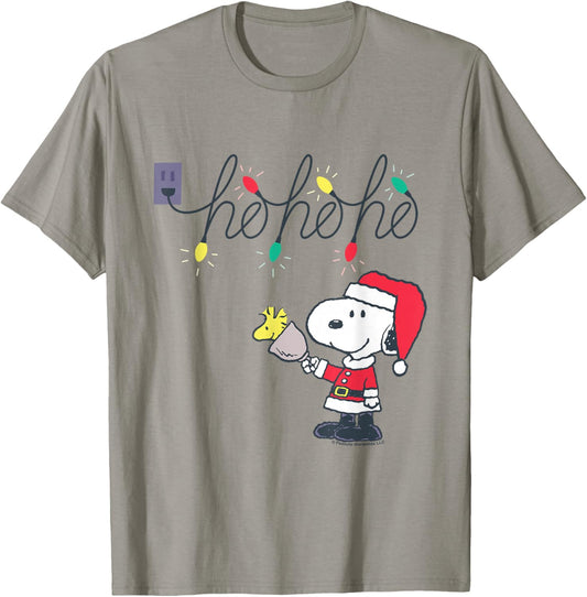 Peanuts Christmas Santa Snoopy Ho Ho Ho T-Shirt - T-Shirt | Sand