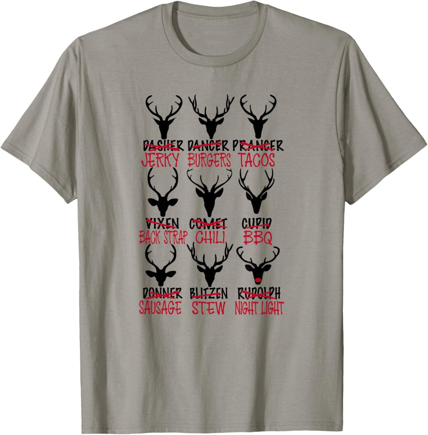 Funny Deer Hunting Santa's Reindeer T-Shirt - T-Shirt | Sand