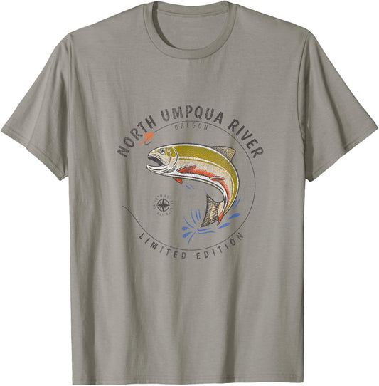 North Umpqua River Oregon Fly Fishing Souvenir North Umpqua T-Shirt - T-Shirt | Sand