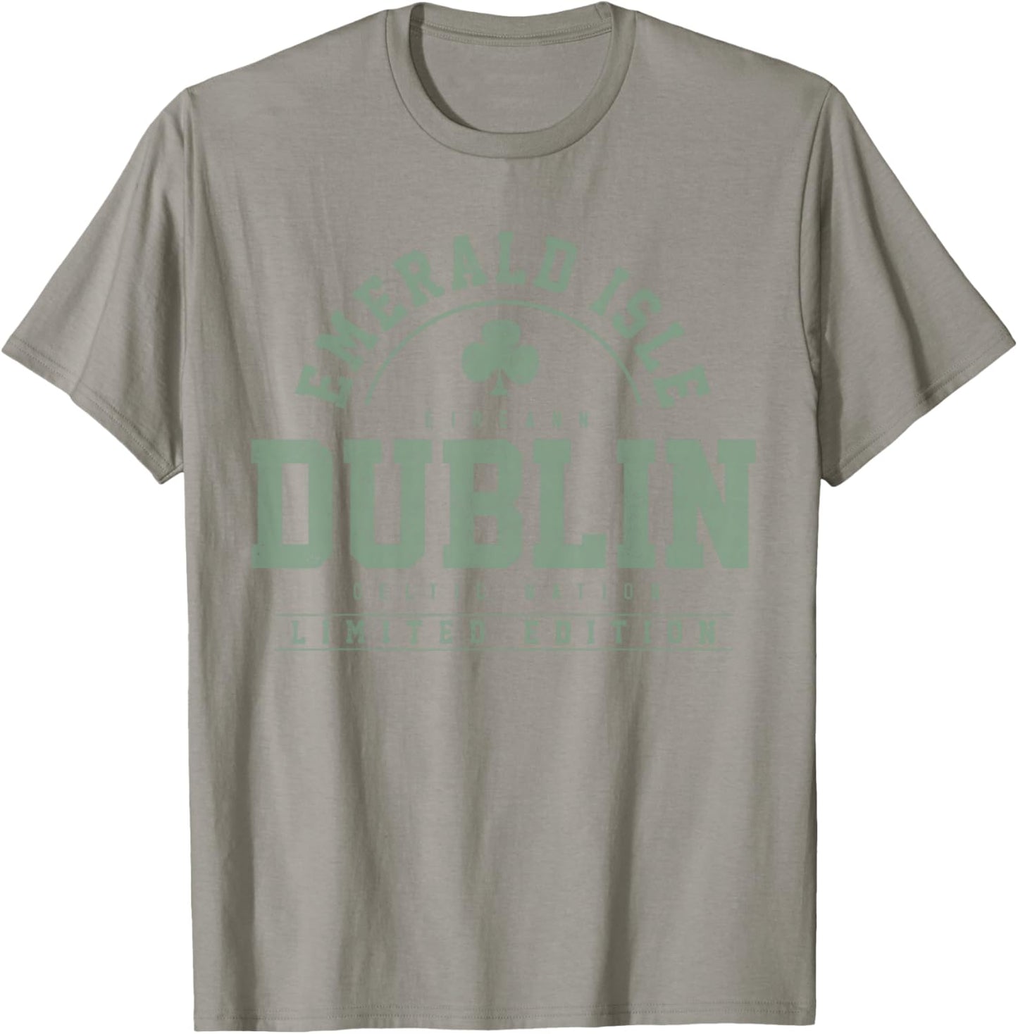 Dublin Ireland Shamrock Irish St. Patricks Day Dark Green T-Shirt - T-Shirt | Sand