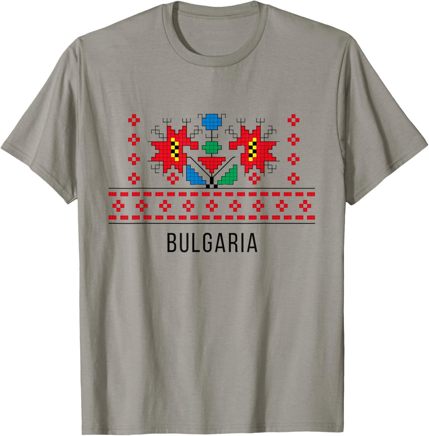 Traditional Bulgarian Shevitsa Motif Design T-Shirt - T-Shirt | Sand