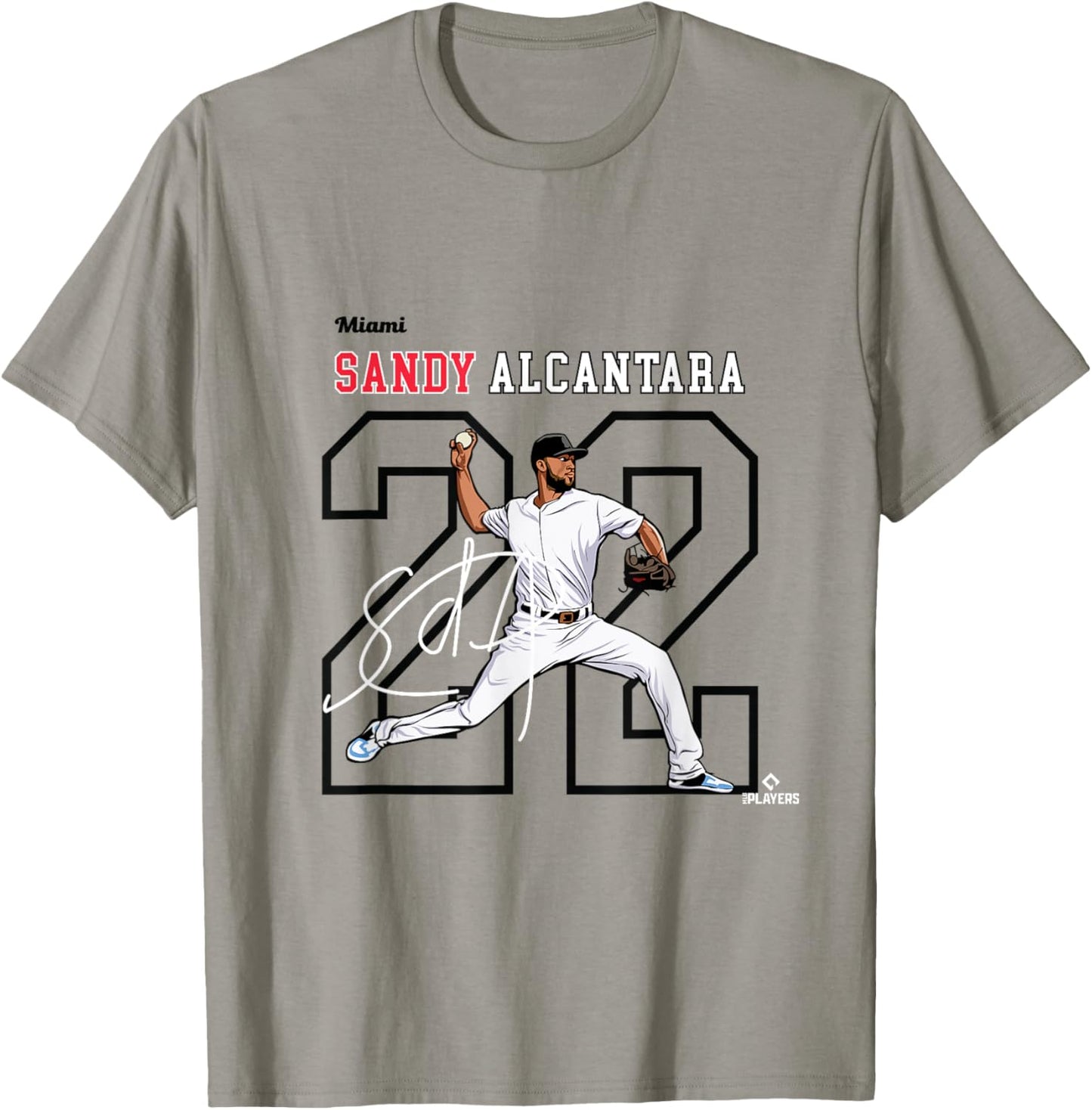Sandy Alcantara | Miami Baseball Players | MLBSAL3005 T-Shirt - T-Shirt | Sand