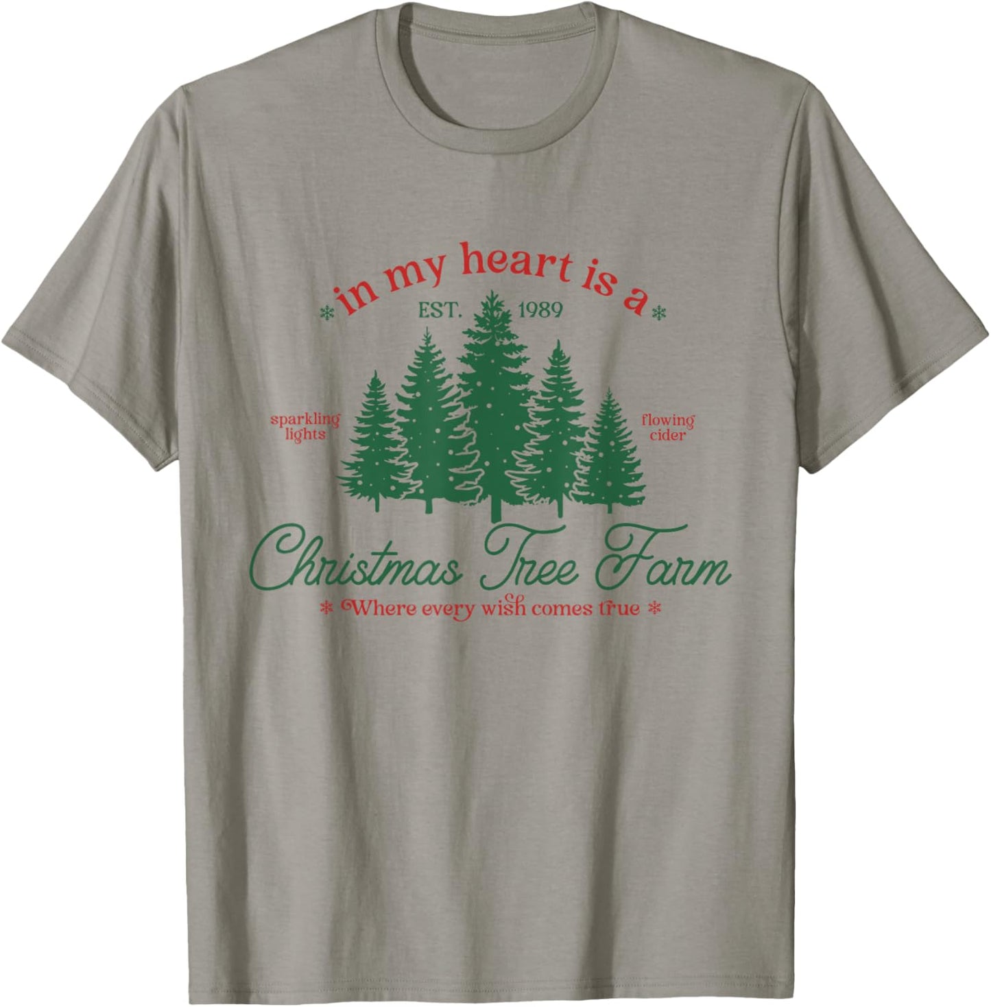 In My Heart Is A Christmas Xmas Tree Farm Vintage Clothing T-Shirt - T-Shirt | Sand