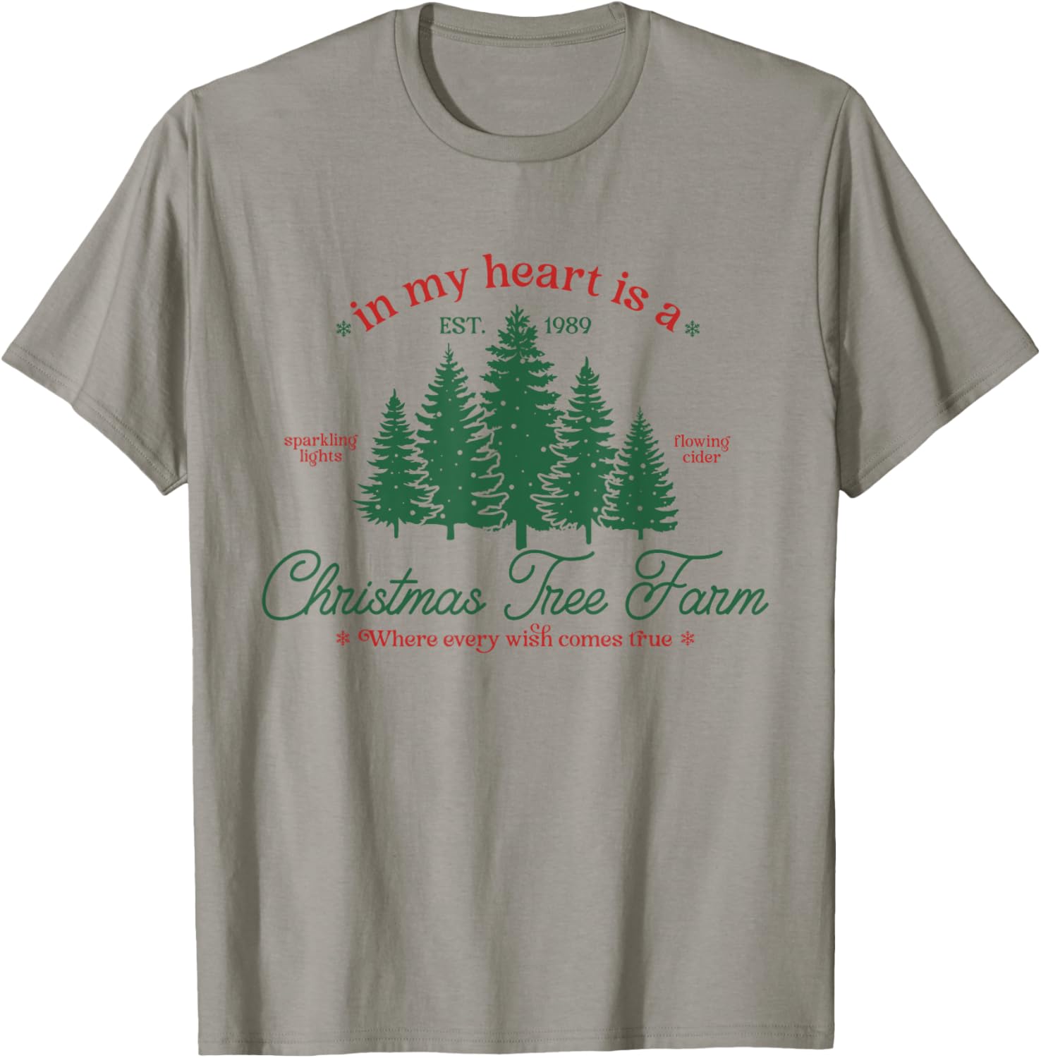 In My Heart Is A Christmas Xmas Tree Farm Vintage Clothing T-Shirt - T-Shirt | Sand