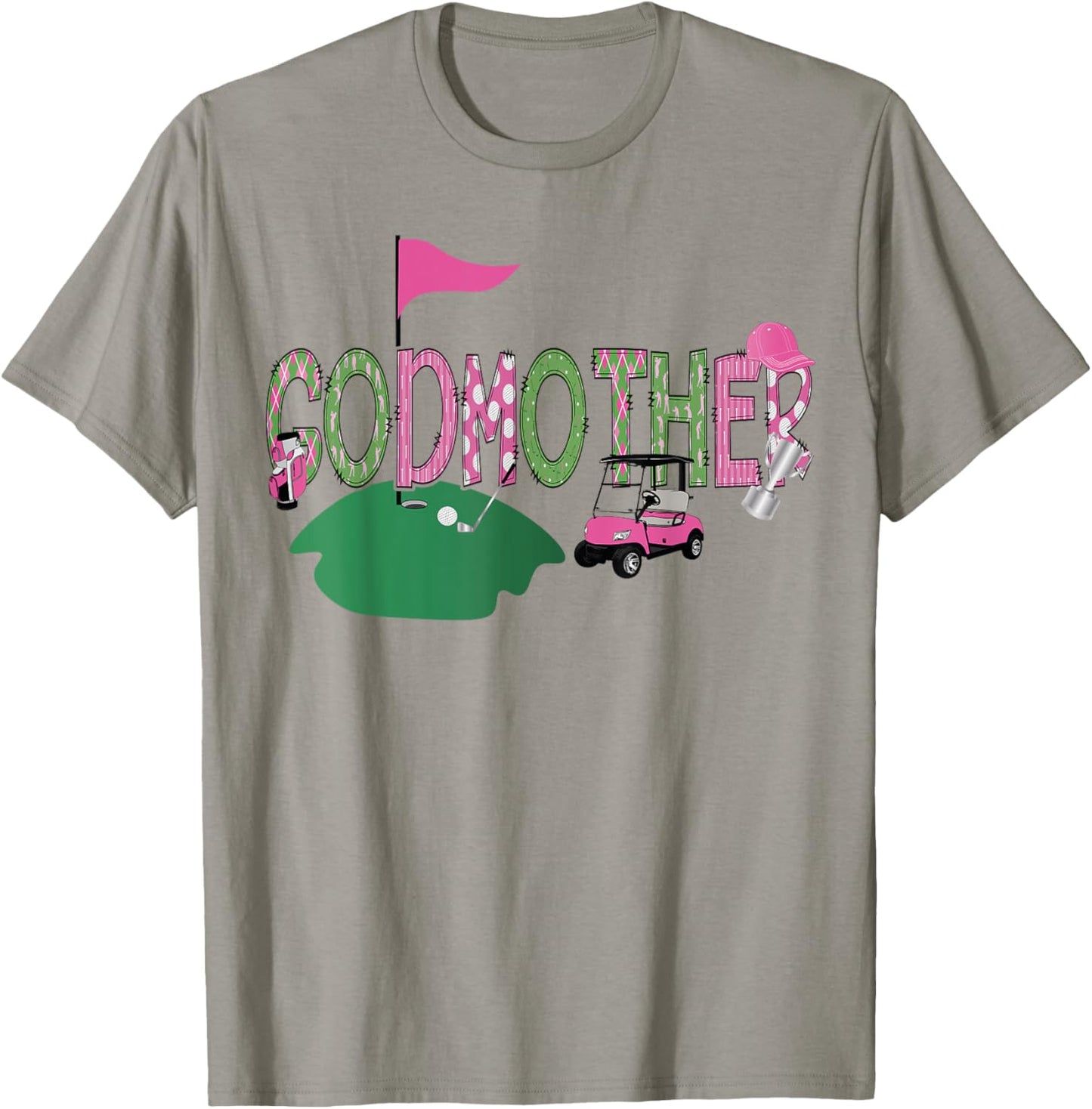 Golf GodMother Hole In One Golf 1St Birthday Party T-Shirt - T-Shirt | Sand