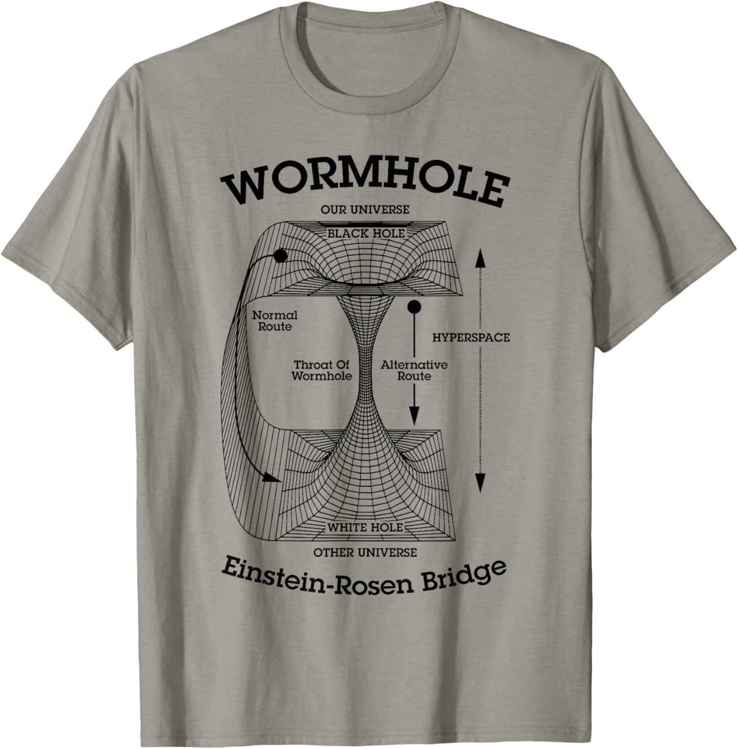 Wormhole Einstein-Rosen Bridge Black Hole Hyperspace Physics T-Shirt - T-Shirt | Sand