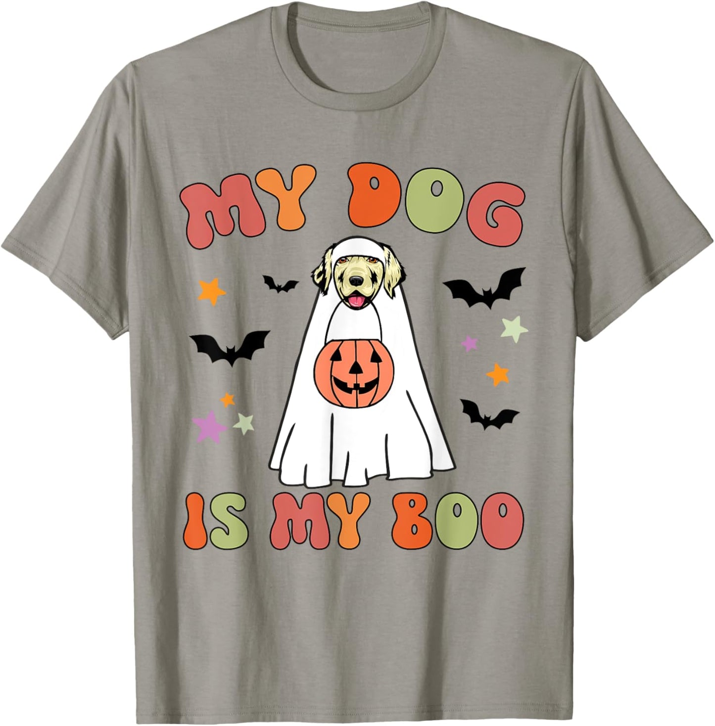 My Dog Is My Boo Cream Golden Retriever Halloween Costume T-Shirt - T-Shirt | Sand