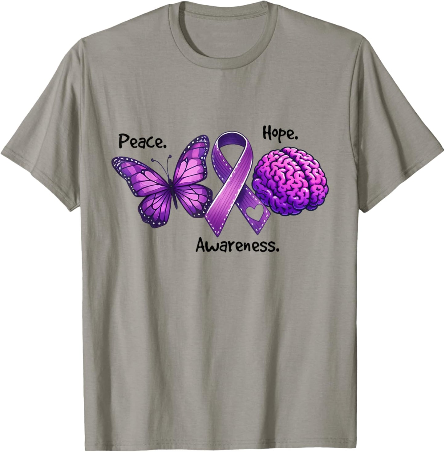 Hope Wear Purple Alzheimer's Awareness Dementia T-Shirt - T-Shirt | Sand