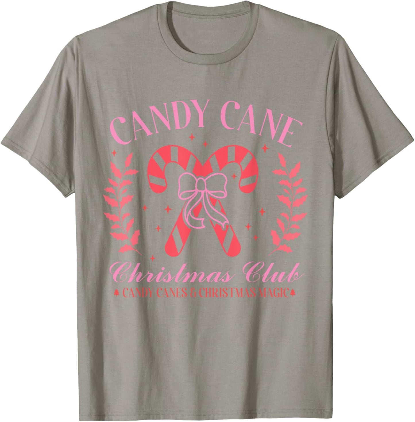 Candy Cane Christmas Club Shirt Festive Holiday Candy Canes T-Shirt - T-Shirt | Sand