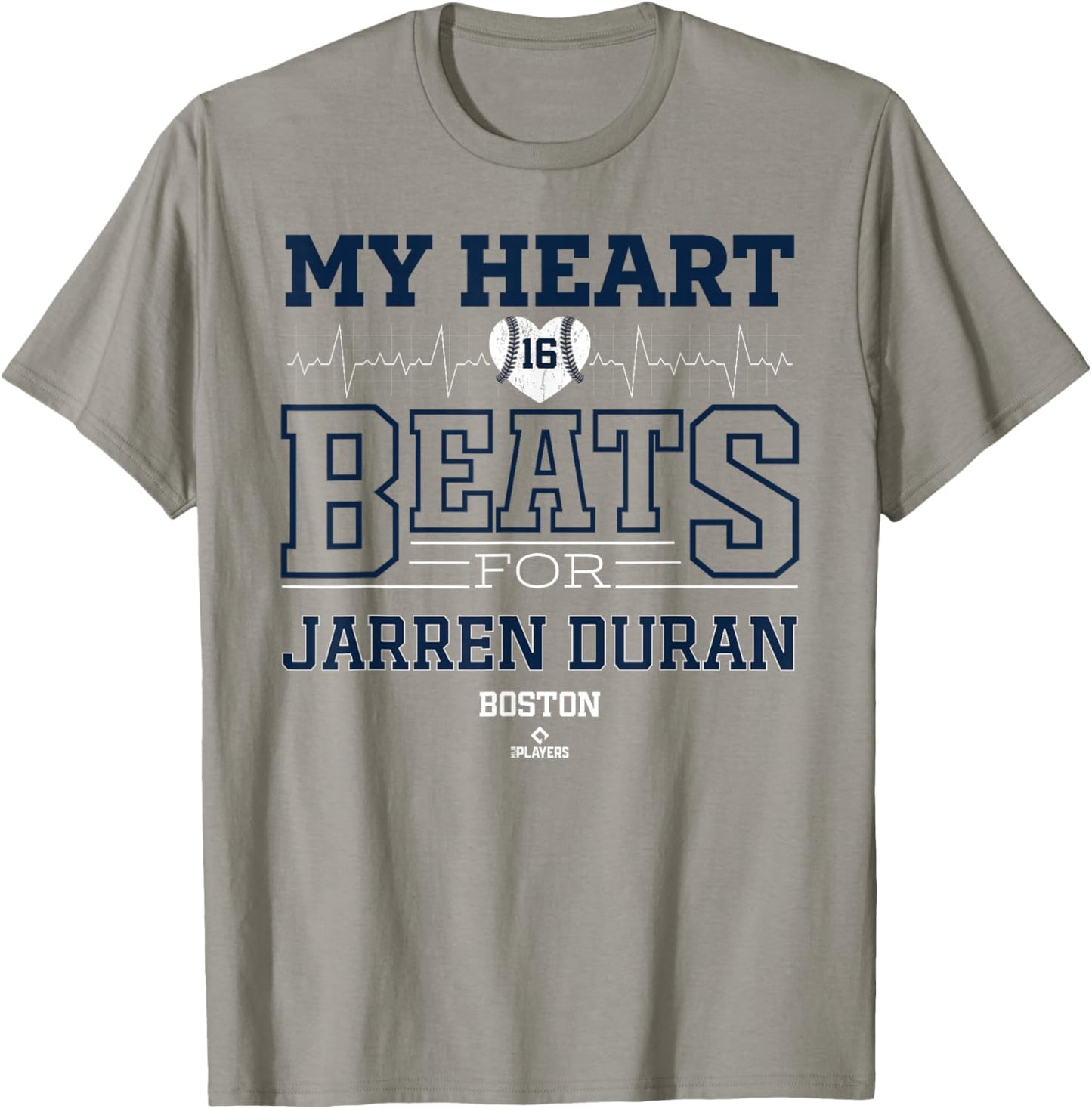 My Heart Beats for Jarren Duran Boston Baseball MLBPA T-Shirt - T-Shirt | Sand