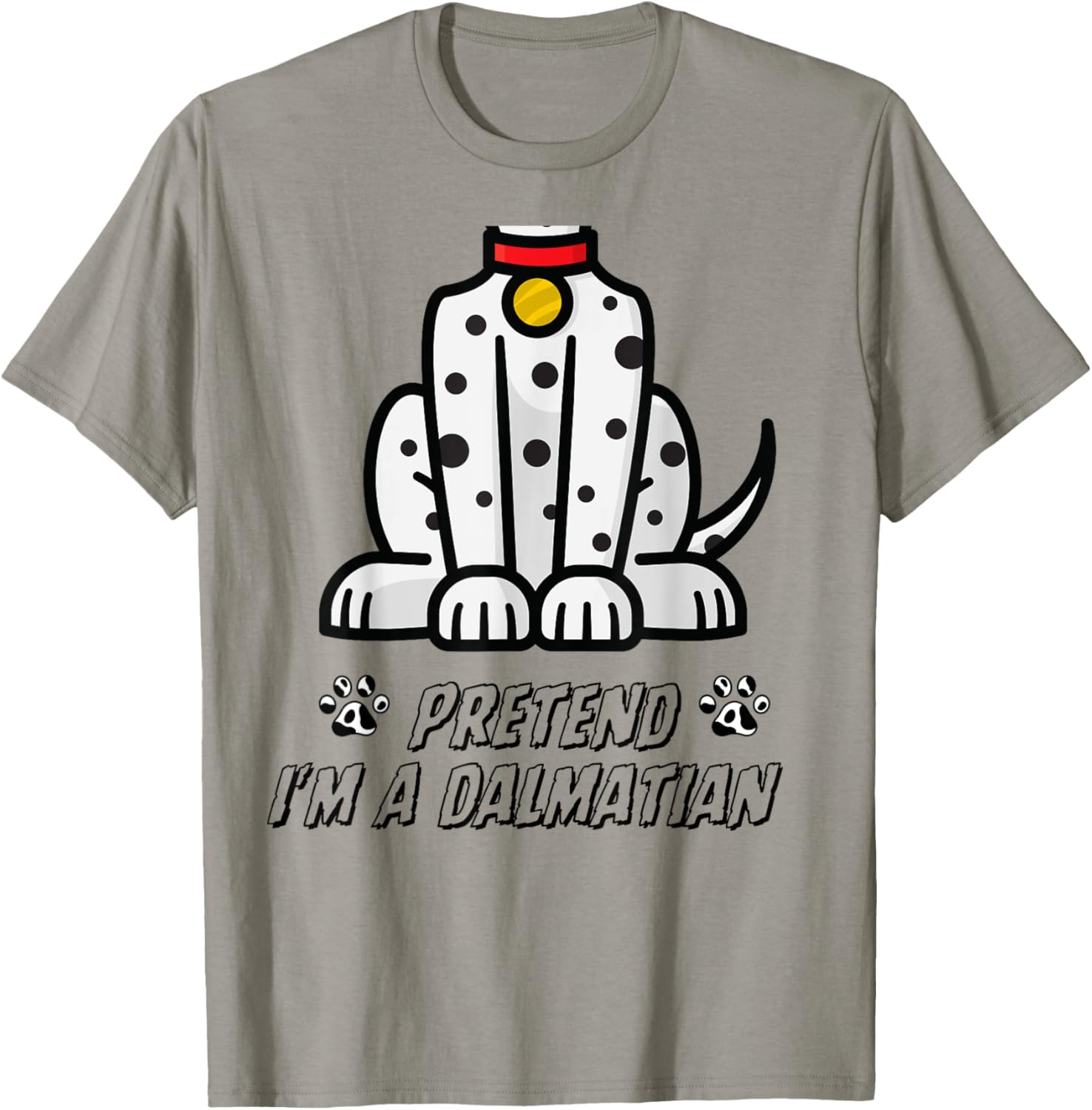 Funny Pretend I'm A Dalmatian Dog Lazy Halloween Men Women T-Shirt - T-Shirt | Sand