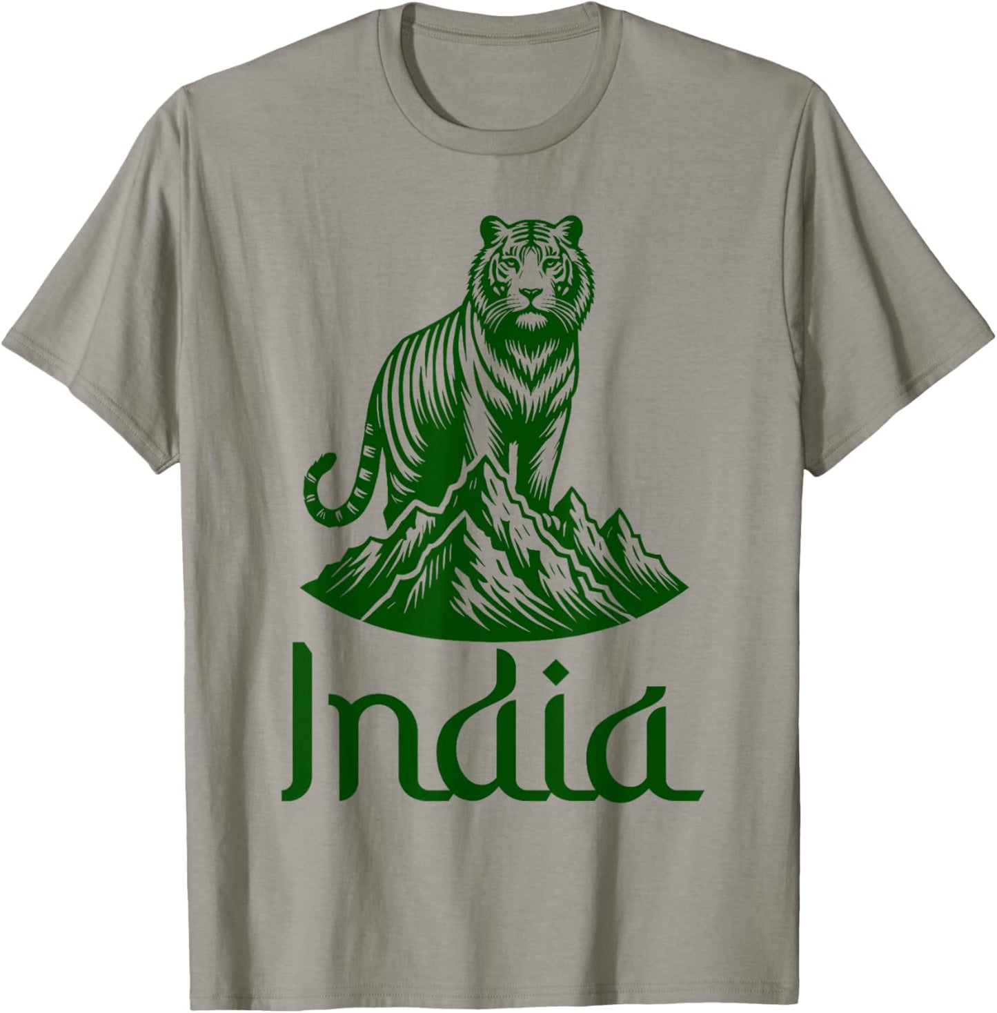 INDIA - Green - National Animal Royal Bengal Tiger - Culture T-Shirt - T-Shirt | Sand