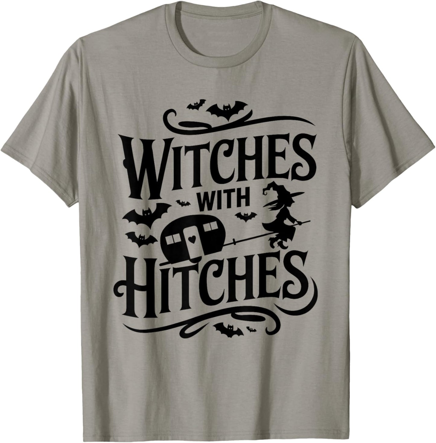 Witches With Hitches Funny Halloween Camping Witches T-Shirt - T-Shirt | Sand