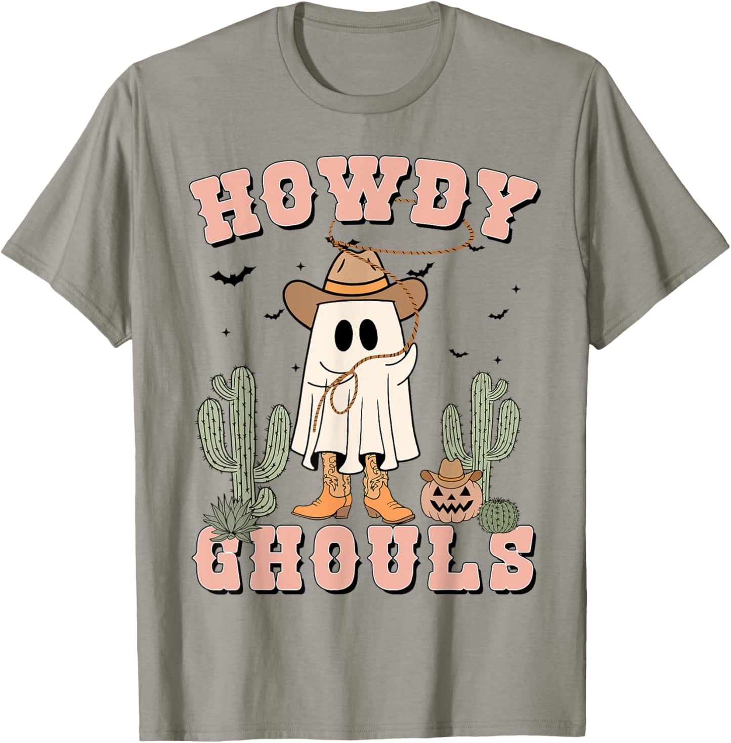 Funny Howdy Ghouls Cowboy Ghost Men Women Toddler Halloween T-Shirt - T-Shirt | Sand