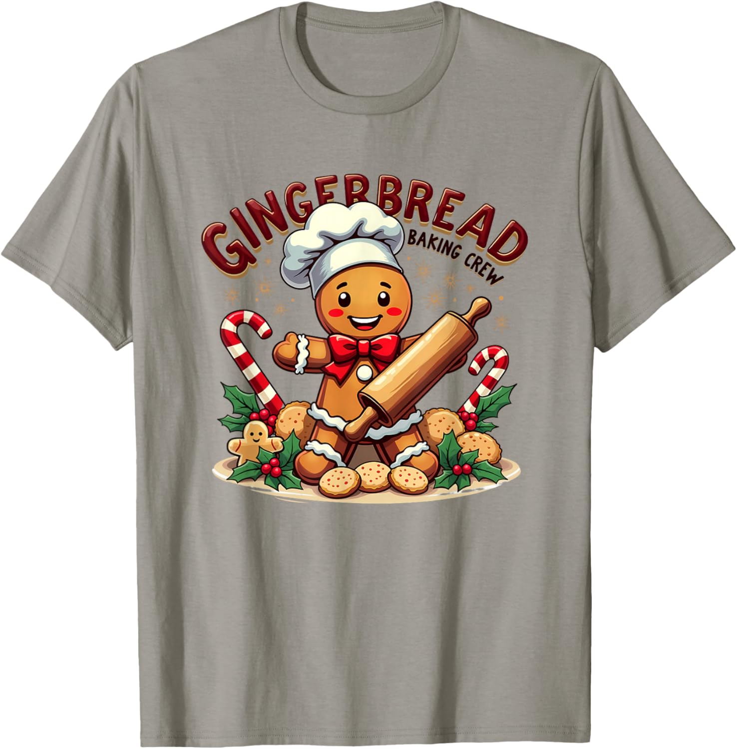 Gingerbread Baking Crew Christmas Cookie Baker T-Shirt - T-Shirt | Sand