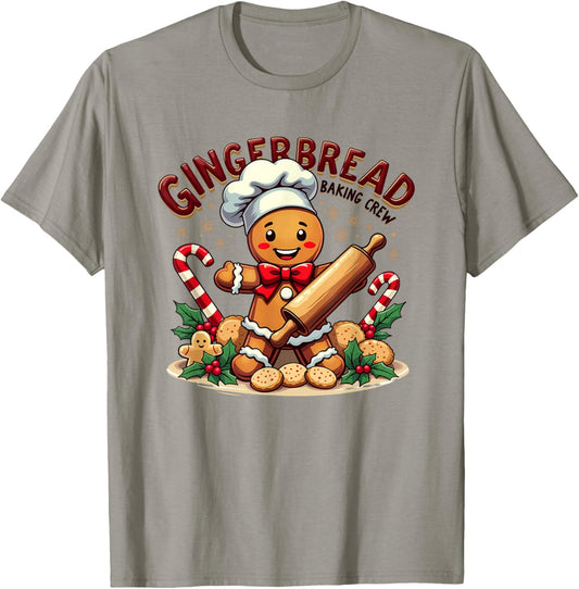 Gingerbread Baking Crew Christmas Cookie Baker T-Shirt - T-Shirt | Sand