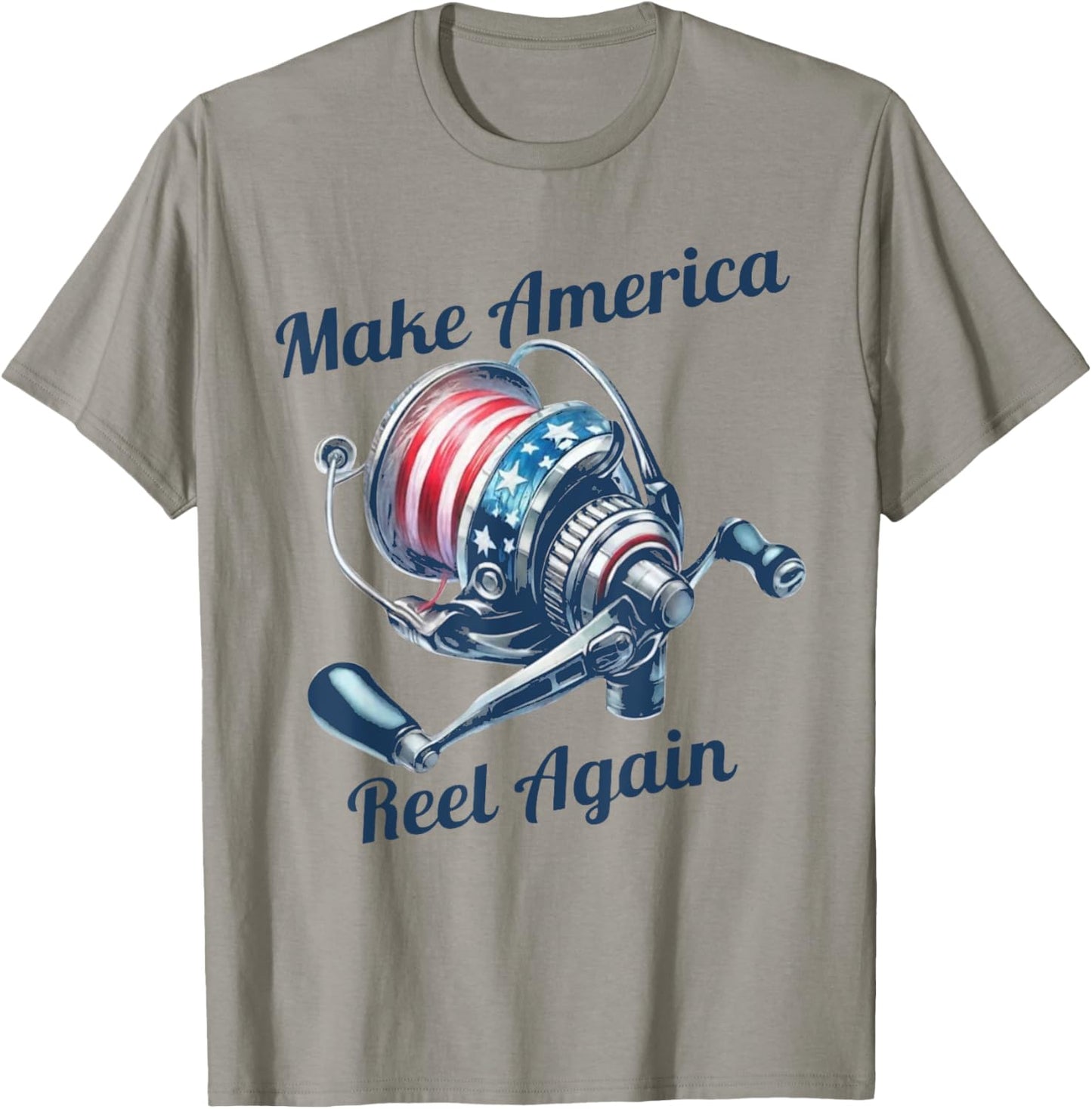 Make America Reel Again Funny Fishing T-Shirt - T-Shirt | Sand