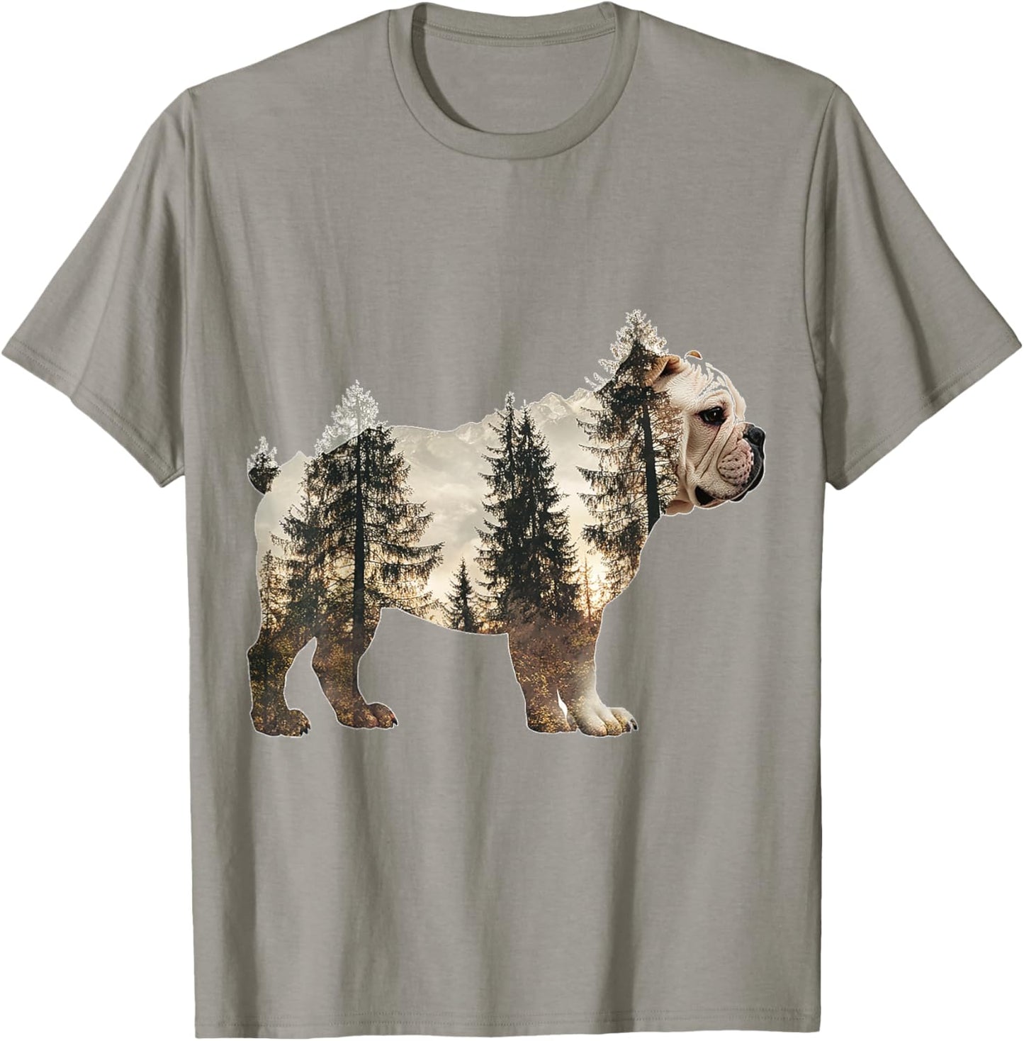 Bulldog Dog Graphic Pet Artwork Bulldog T-Shirt - T-Shirt | Sand