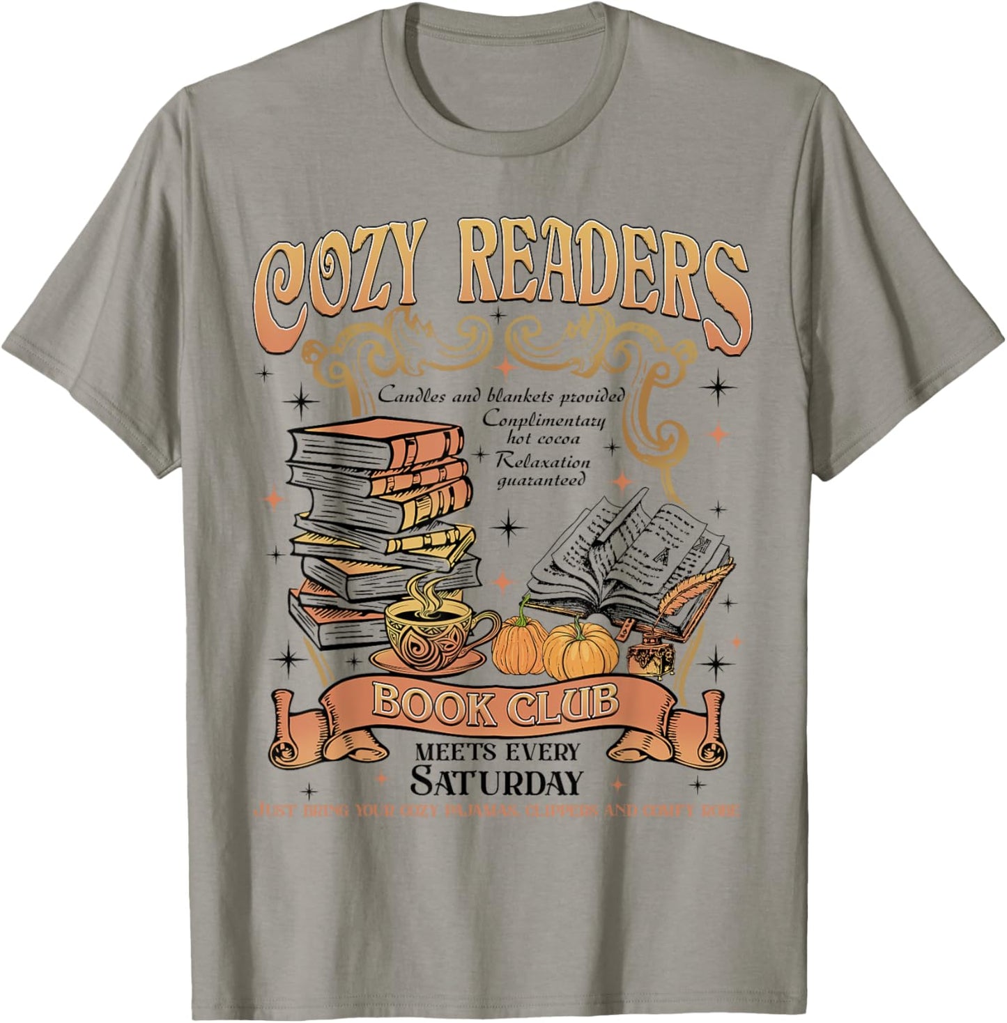 Autumn Cozy Readers Book Club Coffee and Book Lover Women T-Shirt - T-Shirt | Sand