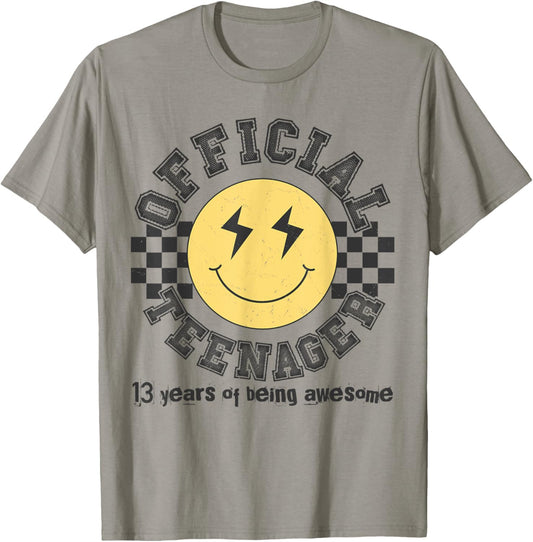 Official Teenager 13 Years Of Being Awesome 13th Birthday T-Shirt - T-Shirt | Sand