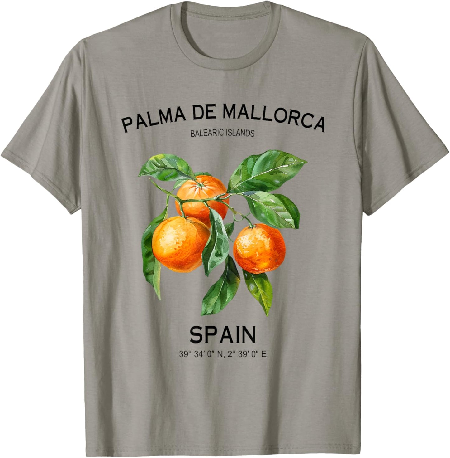 Palma de Mallorca Balearic Islands Oranges Spanish Art Spain T-Shirt - T-Shirt | Sand