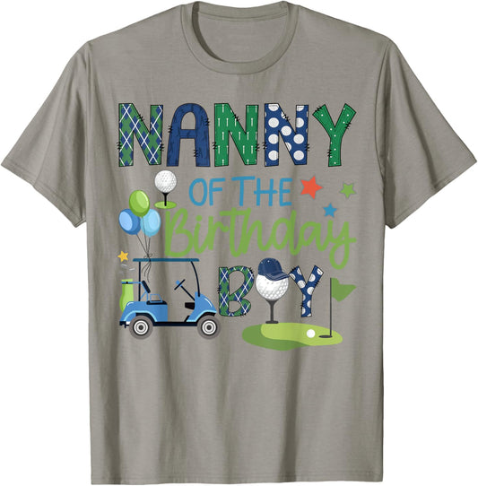Nanny Of The Birthday Boy Hole in One Golf Sport T-Shirt - T-Shirt | Sand