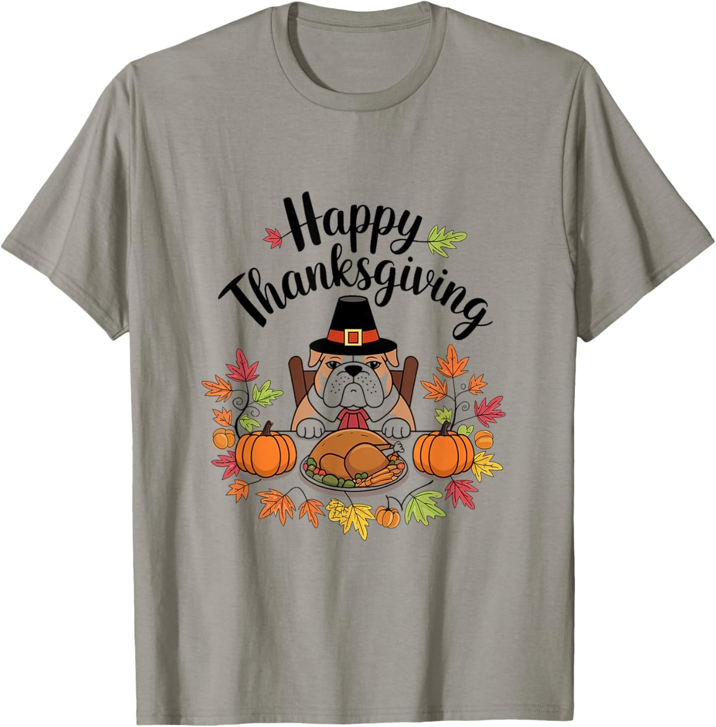 Lovers Cute Pug Turkey Dish Happy Funny Thanksgiving Gift T-Shirt - T-Shirt | Sand