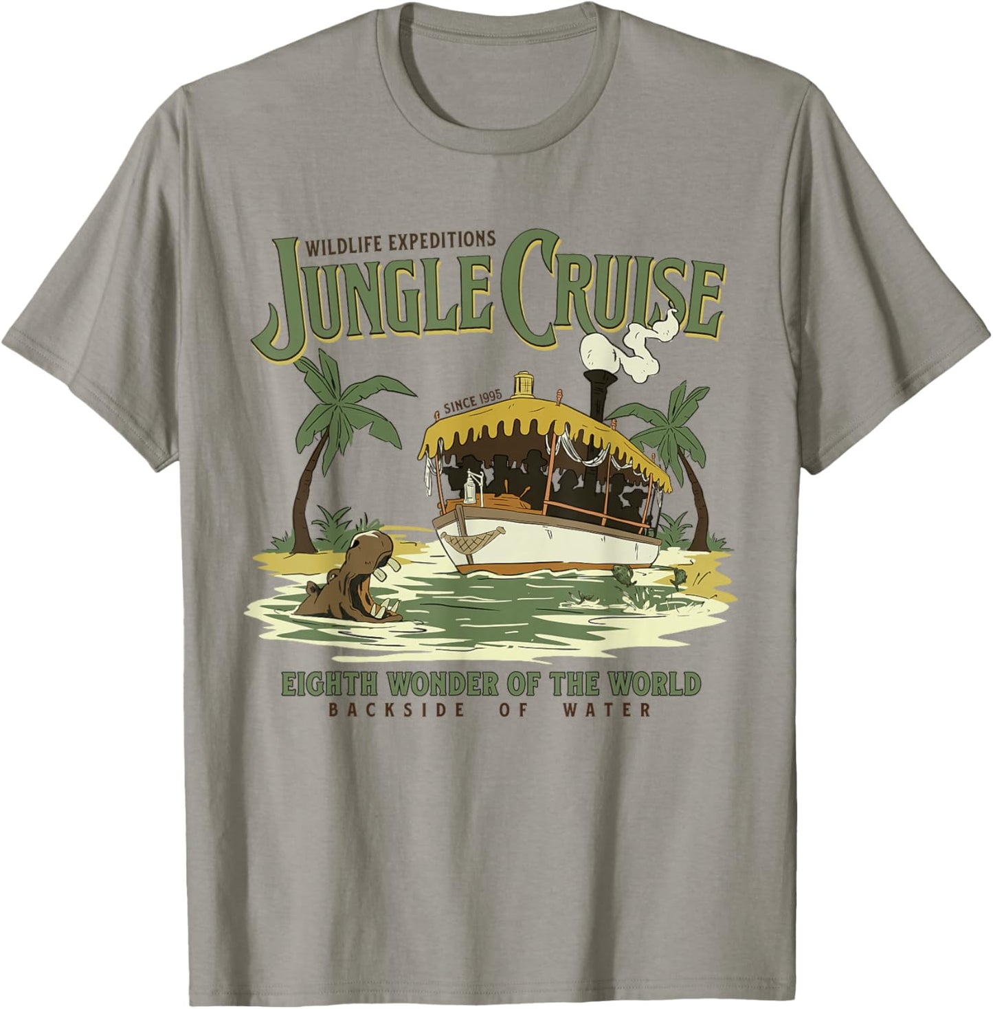 Wildlife Jungle Safari Expedition Ride Backside Of Water T-Shirt - T-Shirt | Sand