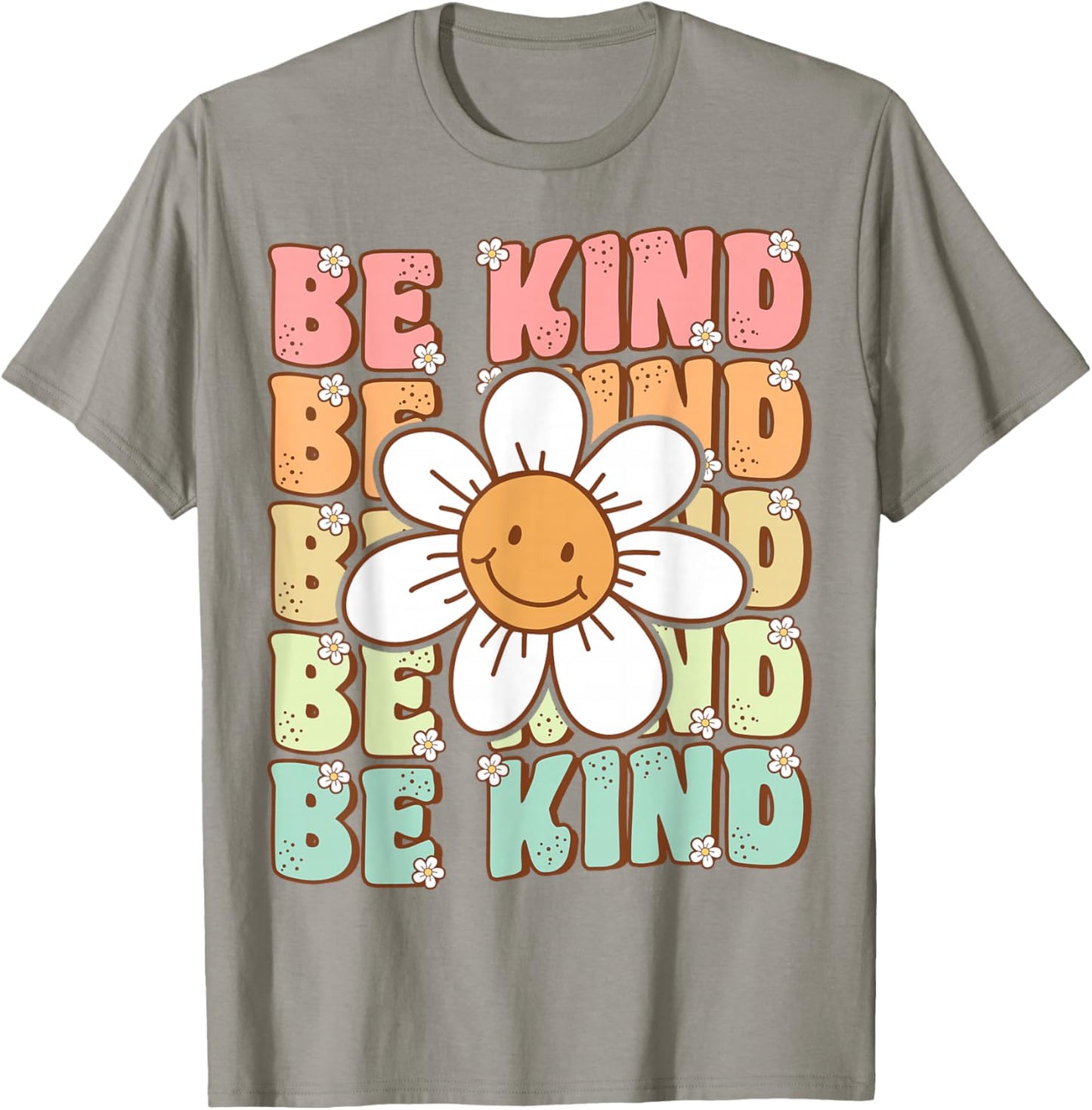 Groovy Be Kind Retro Cute Daisy Flower Positivity Kindness T-Shirt - T-Shirt | Sand