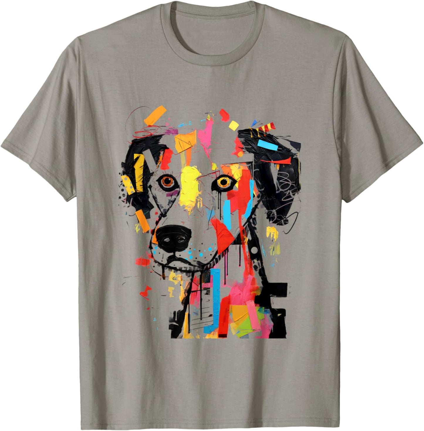 Colorful Abstract Dog Portrait Art Women Kids T-Shirt - T-Shirt | Sand