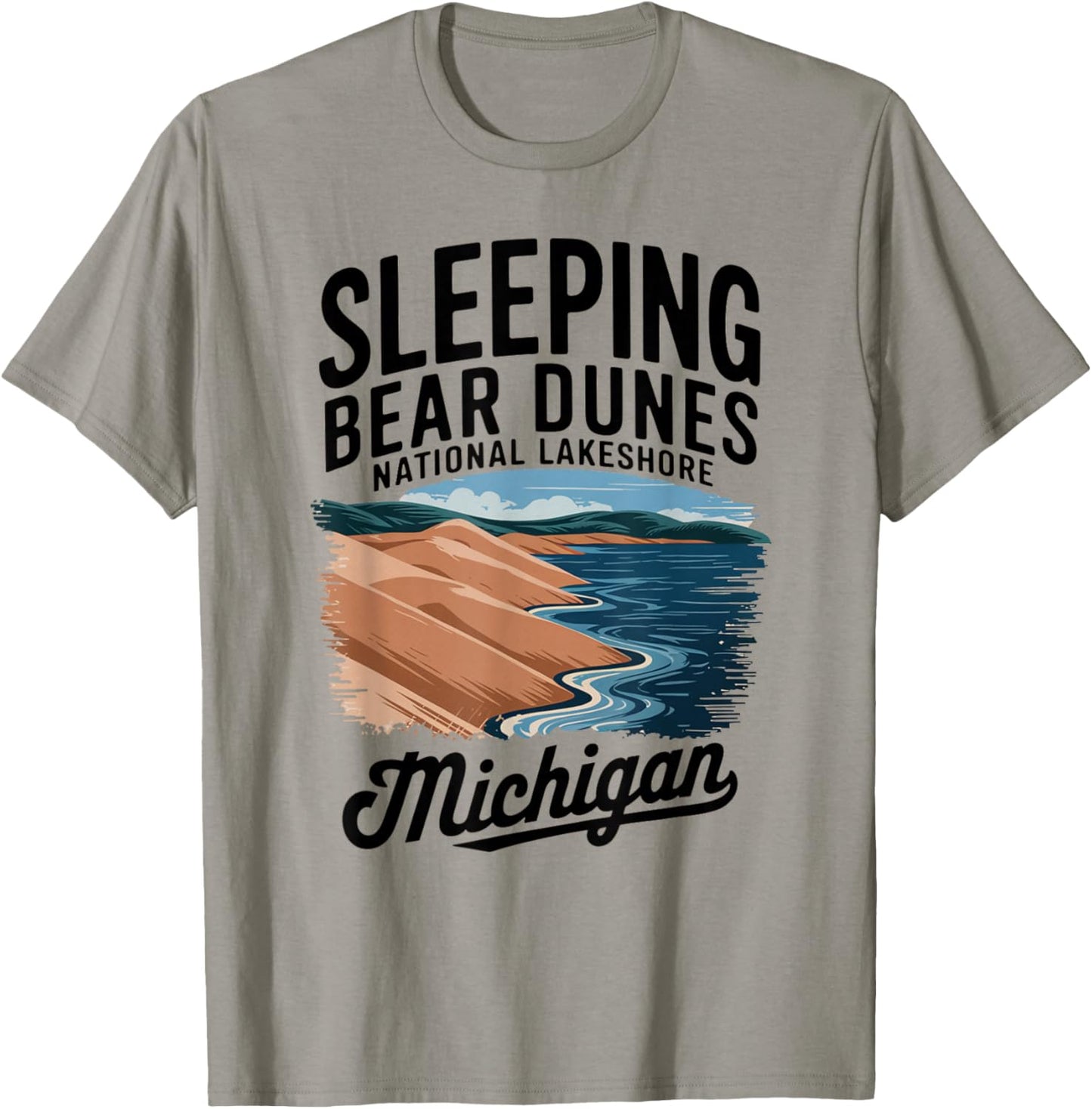 Explore Michigan's Iconic Sleeping Bear Dunes T-Shirt - T-Shirt | Sand