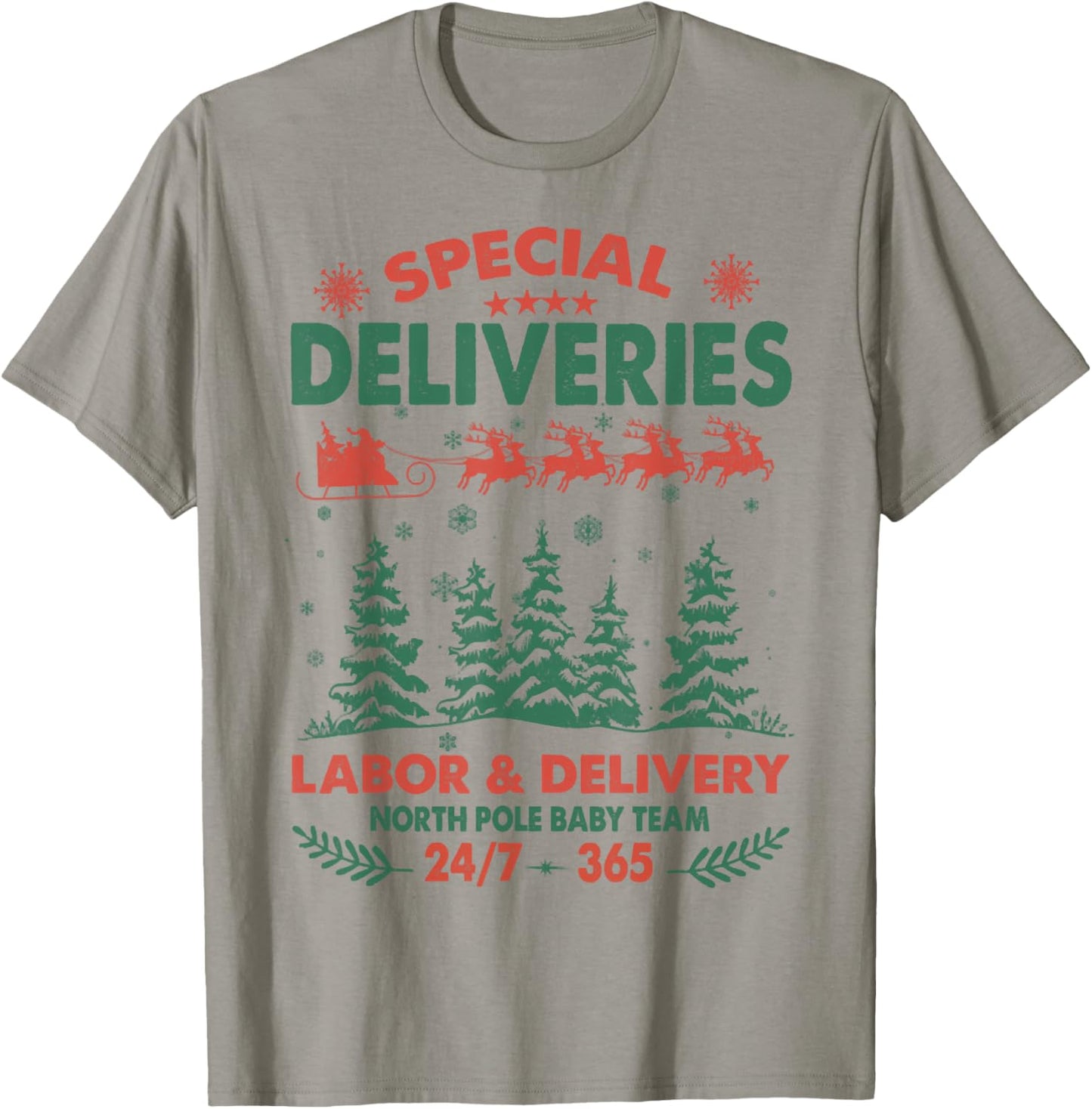 Special Deliveries Nurse, Labor And Delivery Nurse Christmas T-Shirt - T-Shirt | Sand