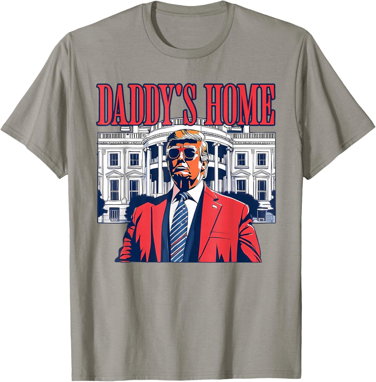 Funny Daddy's Home Trump Pink 2025 Take America Back 2025 T-Shirt - T-Shirt | Sand
